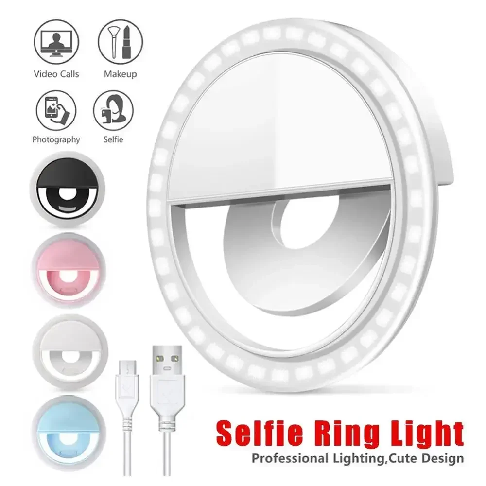 Webcam Ring Light - Lampada a clip per telefono cellulare