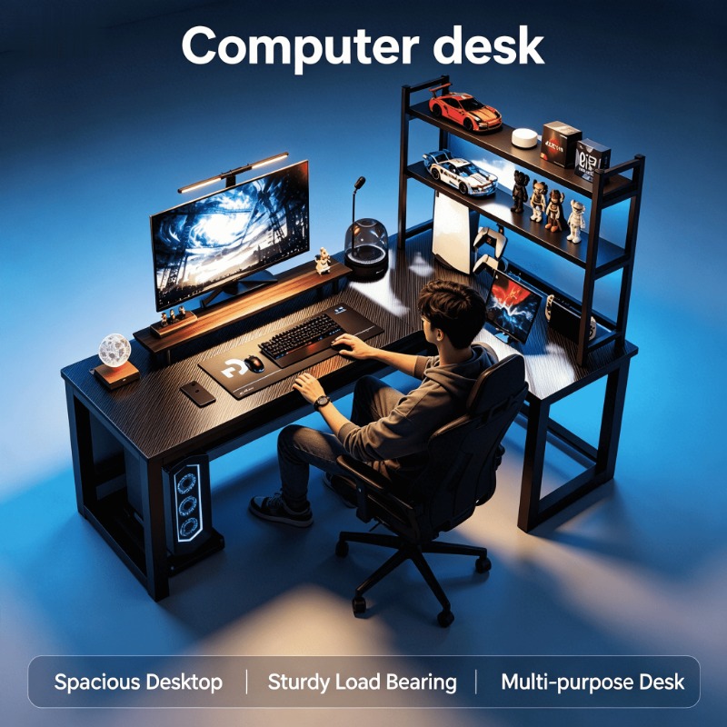 Esports Gaming Table - Scrivania da Gaming a L Regolabile