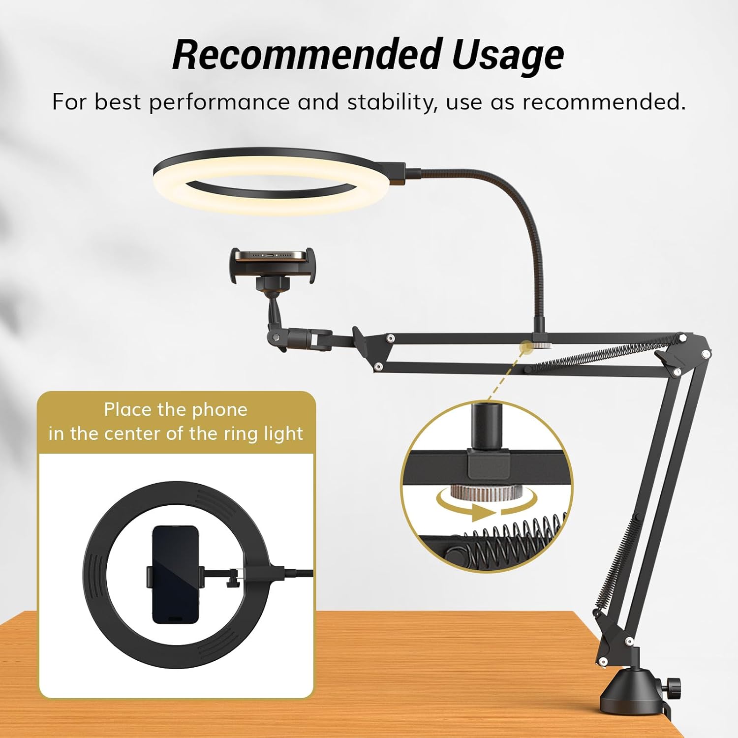 Anello luminoso con supporto e - Webcam Ring Light recensione e prezzo