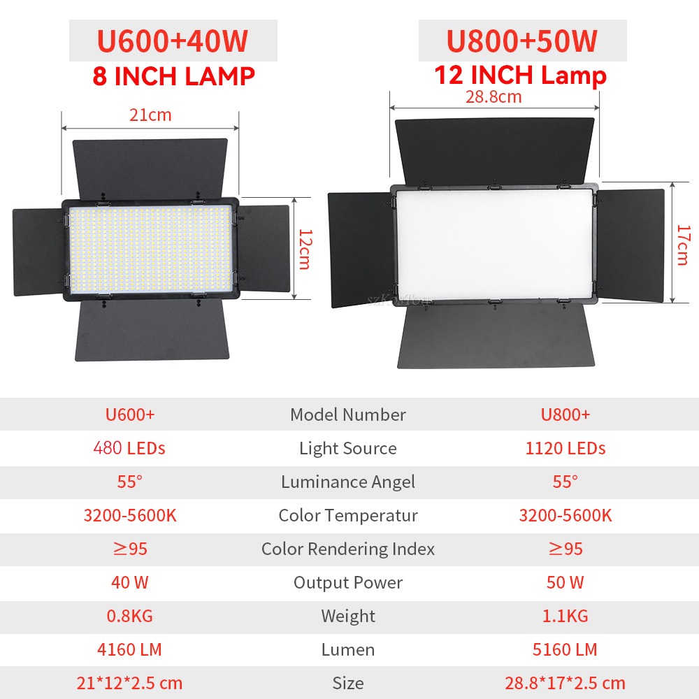 U800 U600 LED Photo Studio Vid - Webcam Ring Light recensione e prezzo